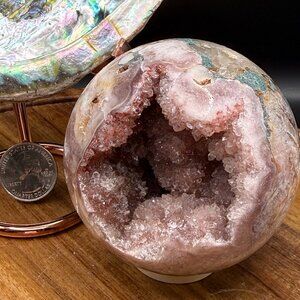 Pink Amethyst with Green Jasper Druzy Sphere Crystal Natural 78mm 539g